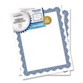 Copy & Printer Paper | Geographics 40725OD 8.5 in. x 11 in. Award Certificates - White with Braided Blue Border (25/Pack) image number 1