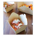Food Trays, Containers, and Lids | World Centric TO-NT-1 4.2 in. x 5.2 in. x 2.5 in. 26 oz. Sugarcane No Tree Folded Takeout Containers - Natural (450/Carton) image number 3
