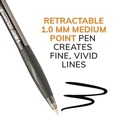 Pens | BIC VCG11 BLK Medium 1 mm GLIDE Retractable Ballpoint Pen - Black Ink, Smoke/Black Barrel (1-Dozen) image number 3