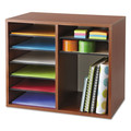 Office Filing Cabinets & Shelves | Safco 9420CY 12 Compartments 19.63 in. x 11.88 in. x 16.13 in. Fiberboard Literature Sorter - Cherry image number 2