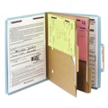 File Folders | Smead 14081 6 SafeSHIELD Fasteners 2 Dividers Letter Size 6-Section Pressboard Top Tab Pocket Classification Folders - Blue (10/Box) image number 7