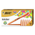 Highlighters | BIC BL11 ORG Brite Liner Chisel Tip Highlighter - Fluorescent Orange Ink/Orange/Black Barrel (1-Dozen) image number 0