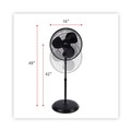 Alera | Alera ALEFANP16B 120V 0.37 Amp 3-Speed 16 in. Pedestal Stand Fan - Black image number 2