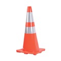 Floor Signs & Safety Signs | Tatco 25900 14 in. x 14 in. x 28 in. Traffic Cone - Orange/Silver image number 2
