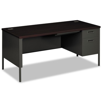 HON HP3265R.N.S 6 in. x 30 in. x 29.5 in. Metro Classic Series Right Pedestal  in.L in. Workstation Desk - Mahogany/Charcoal