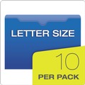 File Jackets & Sleeves | Pendaflex 50990 Straight Tab Poly Letter File Jackets - Assorted File Folder Colors (10/Pack) image number 1