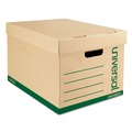 Back to School Sale | Universal 2822401 Letter/Legal Recycled Heavy-Duty Record Storage Box - Kraft/Green (12/Carton) image number 0