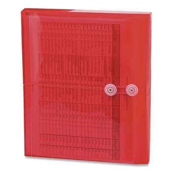 Smead 89527 9.75 x 11.63 Open-Side (Horizontal) Poly String and Button Interoffice Envelopes - Transparent Red (5/Pack)