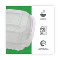 Food Trays, Containers, and Lids | Eco-Products EP-LC6 6 in. x 6 in. x 3 in. Renewable and Compostable Plastic Clamshell Hinged Food Containers - Clear (240/Carton) image number 3