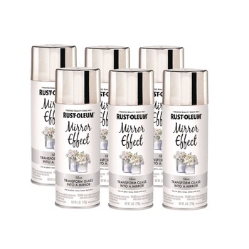 Rust-Oleum 301494 Specialty Mirror Effect Spray Paint, High Gloss Mirror, 6 oz Aerosol Can, 6/Carton
