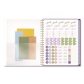 Notebooks & Pads | AT-A-GLANCE LB38905A 11 in. x 8.5 in. 12-Month (Jul 2025-Jun 2026) Leah Bisch Petite Floral Academic Weekly Monthly Planner - Purple/Green Cover image number 4