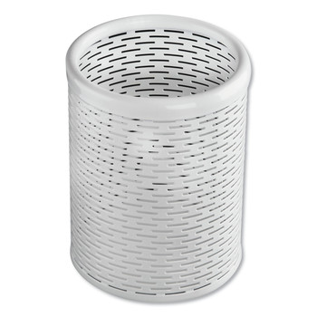 DESKTOP ORGANIZERS | Artistic ART20005WH Urban Collection 3.5 in. Diameter x 4.5 in. H Punched Metal Pencil Cup - White