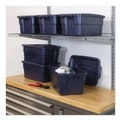 Cleaning Carts | Rubbermaid RMRT030003 10.63 in. x 15.69 in. x 7 in. 3 gal. Roughneck Storage Box - Dark Indigo Metallic image number 5