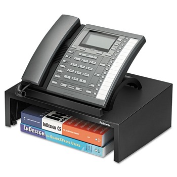 Fellowes Mfg Co. 8038601 Designer Suites 13 in. x 9.13 in. x 4.38 in. Telephone Stand - Black Pearl