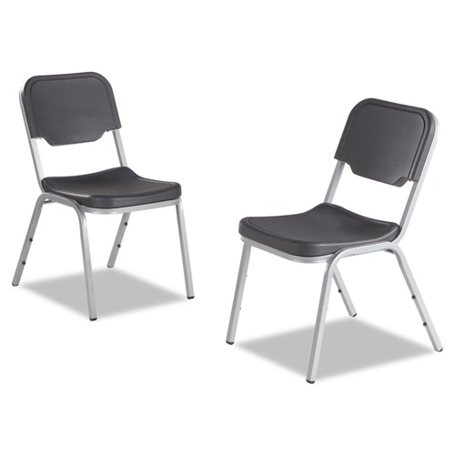 Office Chairs | Iceberg 64111 Rough n Ready 17.5 in. Seat Height Supports Up to 500 lbs. Stack Chair - Black Seat/Back/Base (4/Carton) image number 0