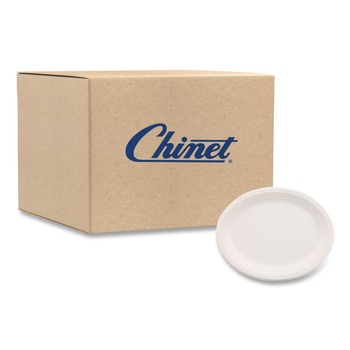 Chinet 21257 9.75 in. x 12.5 in. Classic Oval Platter Paper Dinnerware - White (500/Carton)