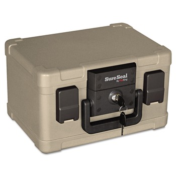 PRODUCTS | SureSeal By FireKing SS102 12.2w x 9.8d x 7.3h 0.15 cu ft Fire and Waterproof Chest - Taupe