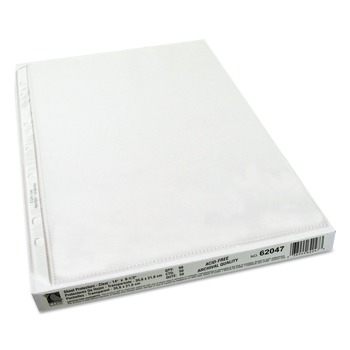 C-Line 62047 14 in. x 8-1/2 in. Heavyweight Poly Sheet Protectors - Clear (50/Box)
