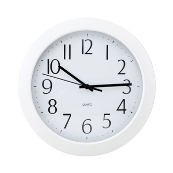 CLOCKS | Universal UNV10461 12 in. Overall Diameter Whisper Quiet Clock - White Case