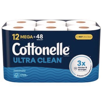 TOILET PAPER | Cottonelle 55480 Ultra CleanCare 1-Ply Septic Safe Strong Bath Tissue Toilet Paper - White (4/Carton)