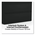 Office Filing Cabinets & Shelves | Alera 25513 42 in. x 18.63 in. x 67.63 in. 5 Legal/Letter/A4/A5 Size Lateral File Drawers - Black image number 11