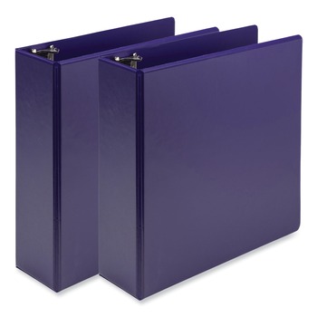  | Samsill U86808 Earth's Choice 3 Rings 3 in. Capacity 11 in. x 8.5 in. Plant-Based Economy Round Ring View Binders - Purple (2/Pack)