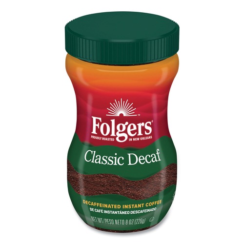 Coffee | Folgers 2550020630 8 oz. Classic Decaf Instant Coffee Crystals image number 0