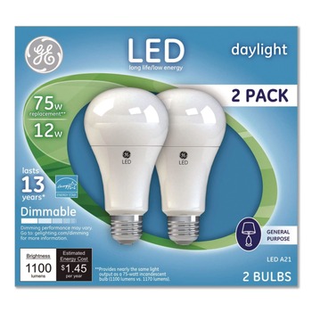 PRODUCTS | GE 66117 LED Dimmable A21 Daylight Light Bulb (2/Pack)