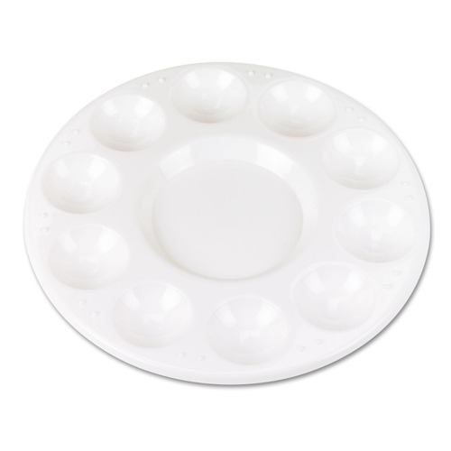 Arts & Crafts Supplies | Creativity Street PAC5924 Round Plastic Paint Trays for Classroom - White (10/Pack) image number 0