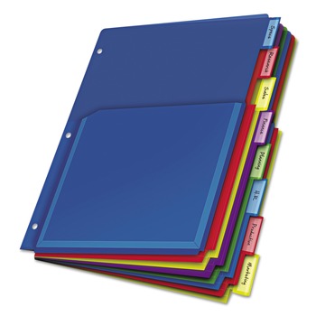FILING AND FOLDERS | Cardinal 84013 11 x 8.5 Expanding Pocket 8-Tab Index Dividers - Assorted (8/Pack)