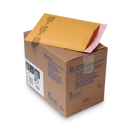 Envelopes & Mailers | Sealed Air 10185 #0 Barrier Bubble Air Cell Cushion Self-Adhesive Closure 6 in. x 10 in. Jiffylite Self-Seal Bubble Mailer - Brown Kraft (25/Carton) image number 0