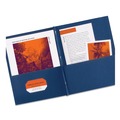 File Folders | Avery 47975 0.5 in. Capacity 11 in. x 8.5 in. Prong Fastener Two-Pocket Folder - Dark Blue (25/Box) image number 6