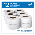  | Scott 67805 2-Ply 3.55 in. x 1000 ft. Septic Safe Essential 100% Recycled Fiber JRT Bathroom Tissue for Business - White (12/Carton) image number 1