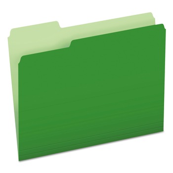 Pendaflex 152 1/3 BGR 1/3-Cut Tabs Assorted Letter Size Colored File Folders - Green/Light Green (100/Box)