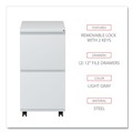Office Filing Cabinets & Shelves | Alera ALEPBFFLG 14.96 in. x 19.29 in. x 27.75 in. 2 Legal/Letter-Size File Drawers Left or Right File Pedestal with Full-Length Pull - Light Gray image number 8