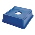 Trash & Waste Bins | Rubbermaid Commercial FG279100DBLUE Untouchable 20-1/8 in. x 20-1/8 in. Bottle and Can Recycling Lid - Blue image number 0