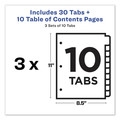 Back to School Sale | Avery 11082 Ready Index 11 in. x 8.5 in. 10-Tab 1 to 10 Customizable Table of Contents Dividers with Multicolor Tabs - White (3/Pack) image number 1