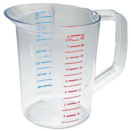 Just Launched | Rubbermaid Commercial FG321700CLR 2 qt. Bouncer Measuring Cup - Clear image number 0