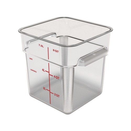 Food Trays, Containers, and Lids | Carlisle 1195307 8.75 in. x 8.75 in. x 9 in. 8 qt. Squares Polycarbonate Food Storage Container - Clear image number 0