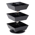 Breakroom Supplies | Mind Reader TEASWIV3T-BLK 6.75 in. x 6.75 in. x 11.5 in. 3-Tier 12-Compartment Anchor Collection Tea and Condiment Carousel Countertop Organizer - Black image number 0
