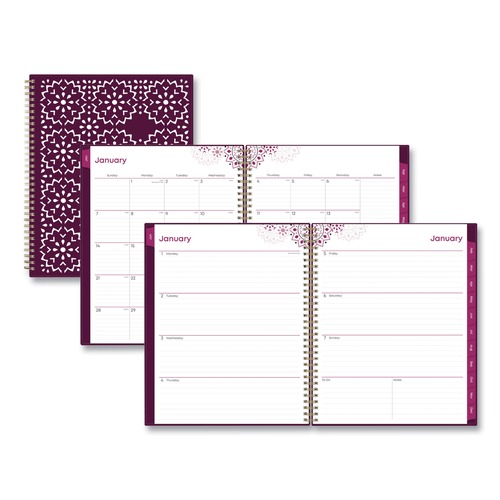 Notebooks & Pads | Blue Sky 117889 11 in. x 8.5 in. 12-Month (Jan-Dec 2026) Gili Weekly/Monthly Planner - Plum Cover image number 0
