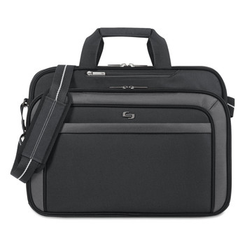 SOLO CLA314-4 Pro CheckFast 17 in. x 5.5 in. x 13.75 in. Polyester Briefcase Fits Devices Up to 17.3 in. - Black