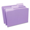 File Folders | Universal UNV10525 Legal Size Deluxe 1/3-Cut Colored Top Tab File Folders - Violet/Light Violet (100/Box) image number 1