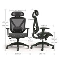 Office Chairs | Alera ALETN41BME18 17.44 in. to 20.98 in. Seat Height Taunton Ergonomic Mesh Swivel Task Chair Supports Up to 275 lbs. - Black Seat/Back, Black Base image number 3
