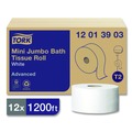 Toilet Paper | Tork 12013903 3.48 in. x 1200 ft. Septic Safe 1-Ply Advanced Bath Tissue - Jumbo, White (12/Carton) image number 9