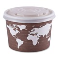  | Eco-Products EP-BSC8-WA 8 oz 3.04 in. Diameter x 2.3 in. h World Art Renewable and Compostable Paper Food Container - Brown (1000/Carton) image number 6