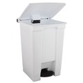 Trash & Waste Bins | Rubbermaid Commercial FG614400WHT 12 Gallon Indoor Utility Step-On Plastic Waste Container - White image number 1
