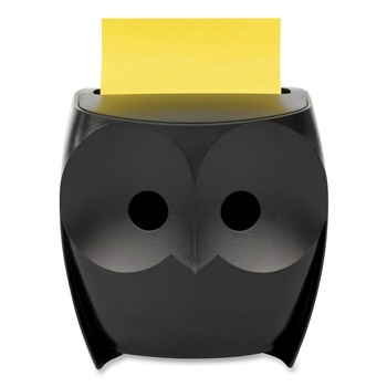 STICKY NOTES AND POST ITS | Post-it Pop-up Notes 7100283145 Pop-Up Note Dispenser For 3 in. x 3 in. Pads Includes 45-Sheet Citron Super Sticky Dispenser Pop-Up Pad - Owl-Shaped Black