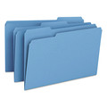 File Folders | Smead 17043 1/3-Cut Tabs Assorted Legal Size 0.75 in. Expansion Colored File Folders - Blue (100/Box) image number 1