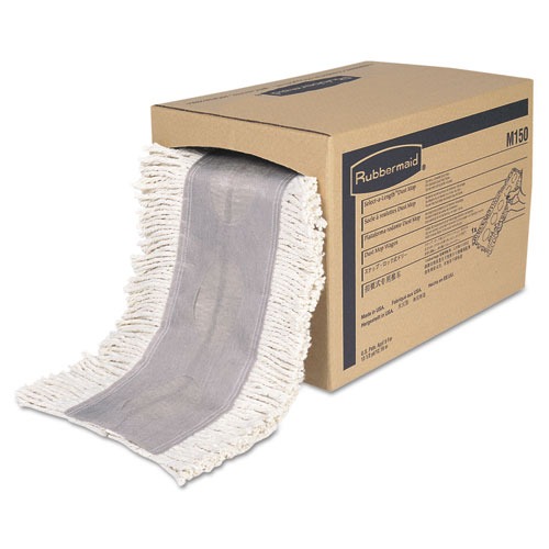 Mops | Rubbermaid Commercial FGM15000WH00 5 in. x 40 ft. Cotton Cut To Length Dust Mops - White (1 Roll) image number 0